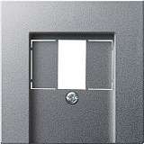 Лицевая панель Gira System 55 розетки телефонной TAE-Аудио-USB алюминий 027626