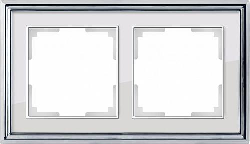 Рамка Werkel Palacio на 2 поста хром/белый WL17-Frame-02 4690389108105