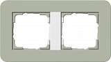 Рамка 2-постовая Gira E3 серо-зеленый/белый глянцевый 0212415