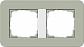 Рамка 2-постовая Gira E3 серо-зеленый/белый глянцевый 0212415 - фото №1
