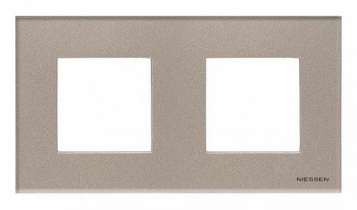 Рамка 2-постовая ABB Zenit стекло брызги шампанского 2CLA227200N3901