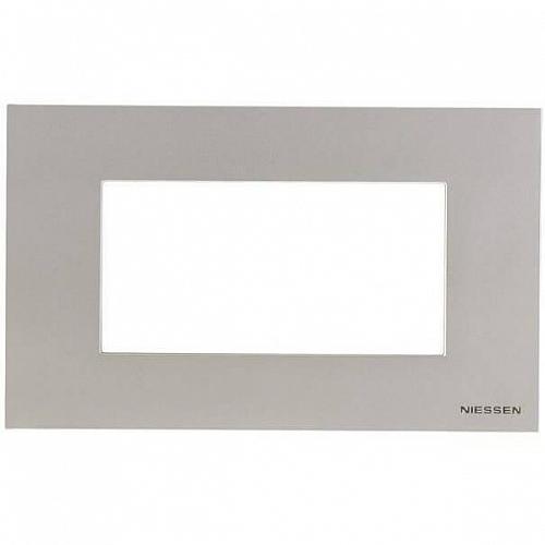 Рамка 4-модульная ABB Zenit итальянский стандарт серебро 2CLA247400N1301