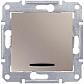 Выключатель кнопочный с синей подсветкой Schneider Electric Sedna 10A 250V SDN1600168 - фото №1