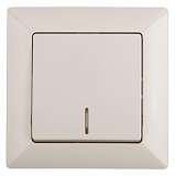 Выключатель одноклавишный ЭРА Intro Solo 10A 250V с подсветкой слоновая кость 4-102-02 Б0043271