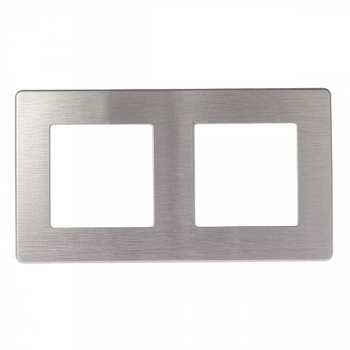 Рамка 2-постовая ЭРА 12 сатин алюминий 12-5102-03 Б0052511