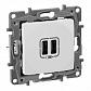 Розетка 2хUSB Legrand Etika белая 672294 - фото №1