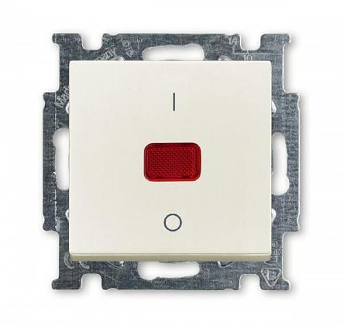 Выключатель одноклавишный двухполюсный ABB Basic55 20A 250V с подсветкой chalet-белый 2CKA001020A0093