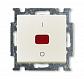 Выключатель одноклавишный двухполюсный ABB Basic55 20A 250V с подсветкой chalet-белый 2CKA001020A0093 - фото №1