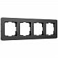 Рамка Werkel Platinum на 4 поста черный алюминий W0042608 4690389184512 - фото №1