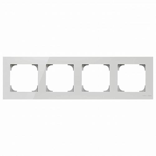 Рамка 4-постовая ABB Sky стекло белое 2CLA857400A3001