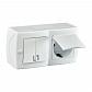 Выключатель - розетка Mono Electric Octans IP20 двухклавишный - 2К+З с крышкой белый 104-010101-187 - фото №1