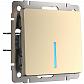 Выключатель Werkel одноклавишный проходной с подсветкой шампань W1112111 4690389157110 - фото №1