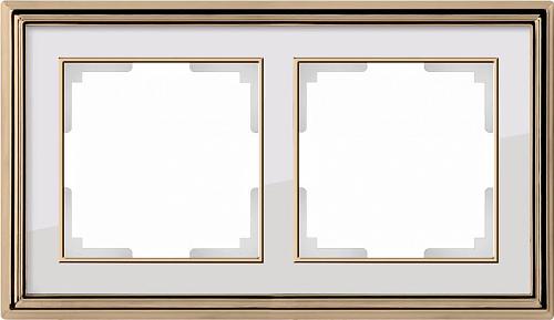 Рамка Werkel Palacio на 2 поста золото/белый WL17-Frame-02 4690389103629