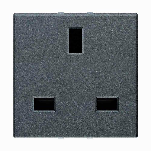 Розетка GB ABB Zenit с/з 13A 230V со шторками винтовой зажим антрацит 2CLA223700N1801