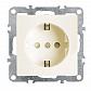 Розетка Feron Stekker Эрна c/з 16A 250V с защитной шторкой слоновая кость PST16-9110-02 39328 - фото №1
