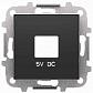 Лицевая панель ABB Sky розетки USB чёрный бархат 2CLA858500A1501 - фото №1