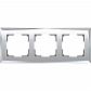 Рамка Werkel Diamant на 3 поста зеркальный WL08-Frame-03 4690389143830 - фото №1