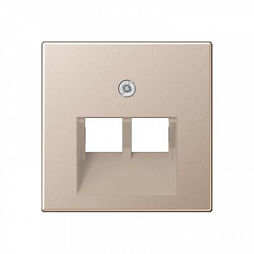 Накладка 2-ой наклонной телефонной/компьютерной розетки Jung A 500 шампань A569-2BFPLUACH