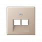 Накладка 2-ой наклонной телефонной/компьютерной розетки Jung A 500 шампань A569-2BFPLUACH - фото №1