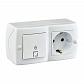Выключатель - розетка Mono Electric Octans IP20 одноклавишный проходной - 2К+З белый 104-010101-186 - фото №1