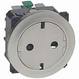 Розетка 2К+З Legrand Celiane 16A 230V с/з со шторками безвинтовой зажим немецкий стандарт титановая 067167