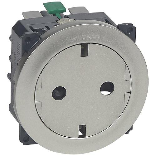 Розетка 2К+З Legrand Celiane 16A 230V с/з со шторками безвинтовой зажим немецкий стандарт титановая 067167