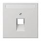 Накладка 1-ой наклонной телефонной/компьютерной розетки с полем для надписи Jung LS 990 светло-серая LS969-1NAUALG - фото №1