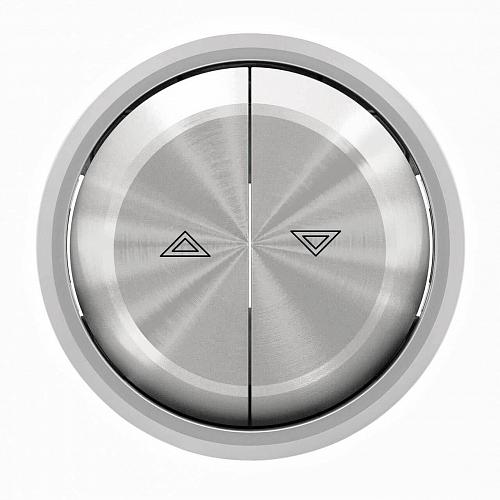 Лицевая панель ABB Sky Moon выключателя жалюзи двухклавишного хром 2CLA864400A1401