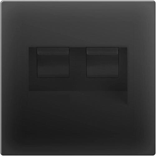 Розетка Werkel двойная Ethernet RJ-45 черный матовый WL08-RJ45+RJ45 4690389073564