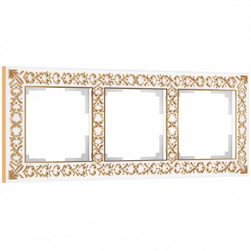 Рамка на 3 поста Werkel Antik белое золото W0031523 4690389158254