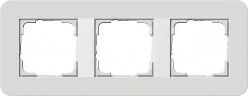 Рамка 3-постовая Gira E3 светло-серый/белый глянцевый 0213411