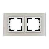 Рамка 2-постовая Mono Electric Style Glass белое стекло 107-710000-161