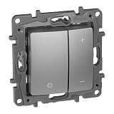 Диммер кнопочный Legrand Etika без нейтрали 400W алюминий 672418