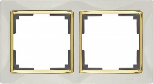 Рамка Werkel Snabb на 2 поста слоновая кость/золото WL03-Frame-02-ivory/GD 4690389083891
