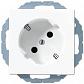 Розетка с заземлением наклонная 45 градусов Jung A 500 белая A520-45KIWW - фото №1