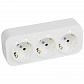 Розетка 3х2К+З Legrand Quteo 16A 250V с/з со шторками белая 782218 - фото №1