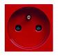 Розетка ABB Zenit с/з 16A 250V со шторками винтовой зажим французский стандарт красный 2CLA228700N7001 - фото №1