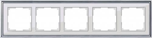 Рамка Werkel Palacio на 5 постов хром/белый WL17-Frame-05 4690389108136