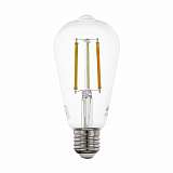 Лампа светодиодная филаментная диммируемая Eglo E27 6W 2200-6500K прозрачная 12577