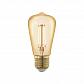 Лампа светодиодная филаментная диммируемая Eglo E27 4W 1700К золотая 11695 - фото №1