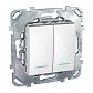 Выключатель двухклавишный с подсветкой Schneider Electric Unica MGU5.0101.18NZD - фото №1