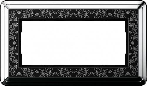 Рамка 2-модульная Gira ClassiX Art хром/черный 1002682