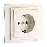 Розетка 2К+З Mono Electric Larissa 16A 250V винтовое подключение слоновая кость 103-010121-117