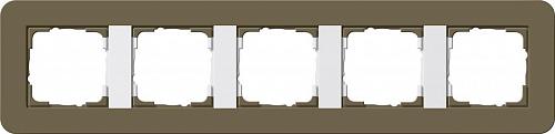 Рамка 5-постовая Gira E3 дымчатый/белый глянцевый 0215416