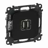 Розетка USB двойная Legrand Valena Allure 240V/5V 1500mA антрацит 754998