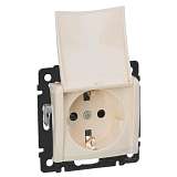 Розетка 2К+3 Legrand Valena 16A 250V с/з с крышкой винтовой зажим слоновая кость 774322