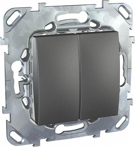 Переключатель двухклавишный Schneider Electric Unica 10AX 250V MGU5.213.12ZD