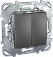 Переключатель двухклавишный Schneider Electric Unica 10AX 250V MGU5.213.12ZD - фото №1