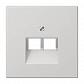 Накладка 2-ой наклонной телефонной/компьютерной розетки Jung LS 990 светло-серая LS969-2UALG - фото №1