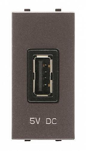 Розетка USB ABB Zenit антрацит 2CLA218500N1801